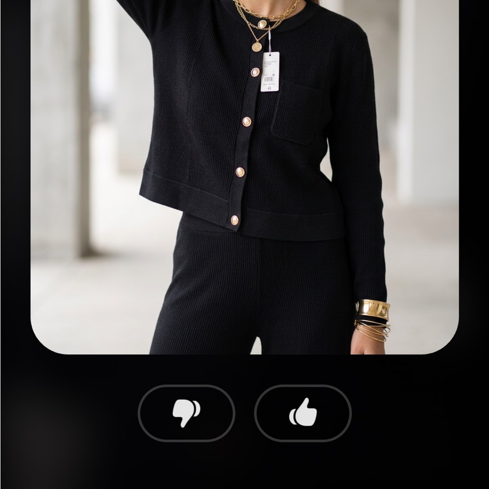 Black Cardigan with Gold Buttons